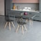 Fabulaxe Dining Chair w/Wooden Dowel Eiffel Legs, DSW Transparent Plastic Shell Accent Chair, Gray 4PK QI004627.GY.4 - alternate 2